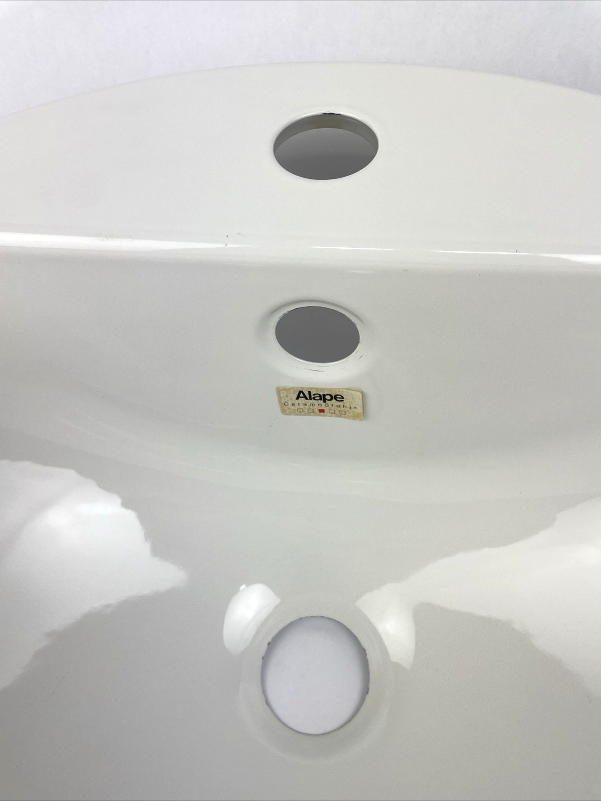 Alape Ceramostahl top mount Bathroom Designer Sink Glossy White OD 535mm 21"