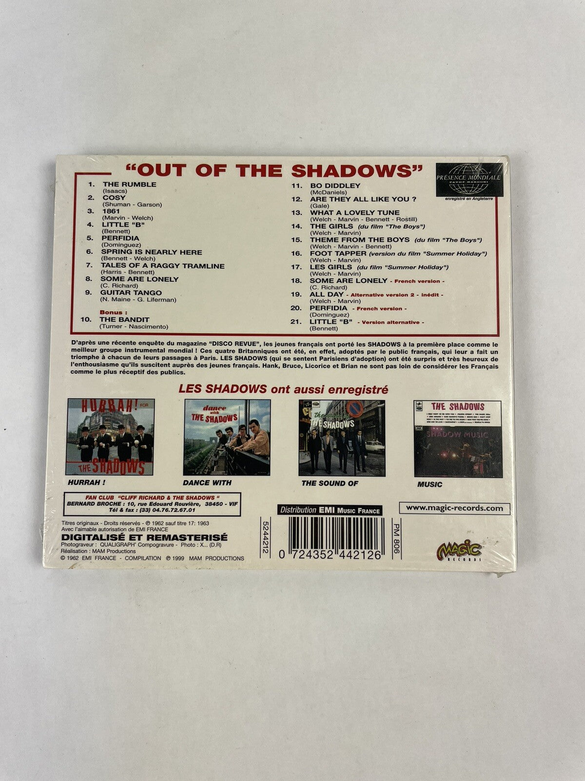 THE SHADOWS Out of the Shadows France 1999 CD - Rare # 2