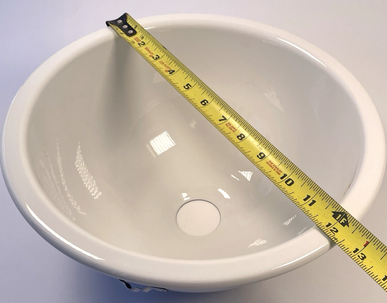 Alape CeramoStahl Designer Enameled Stainless Steel Wash Basin  ID 10.25"  White