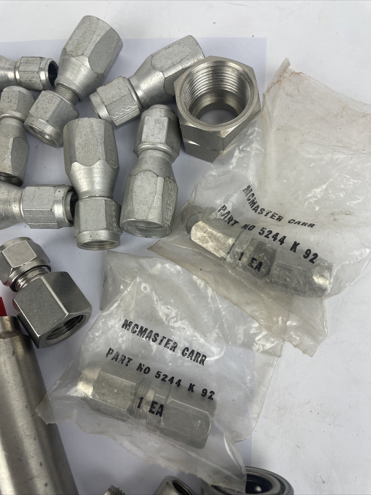 Lot of Large Hydraulic Pipe Fittings, Various Sizes, Cajon Gyrolok Swagelok +