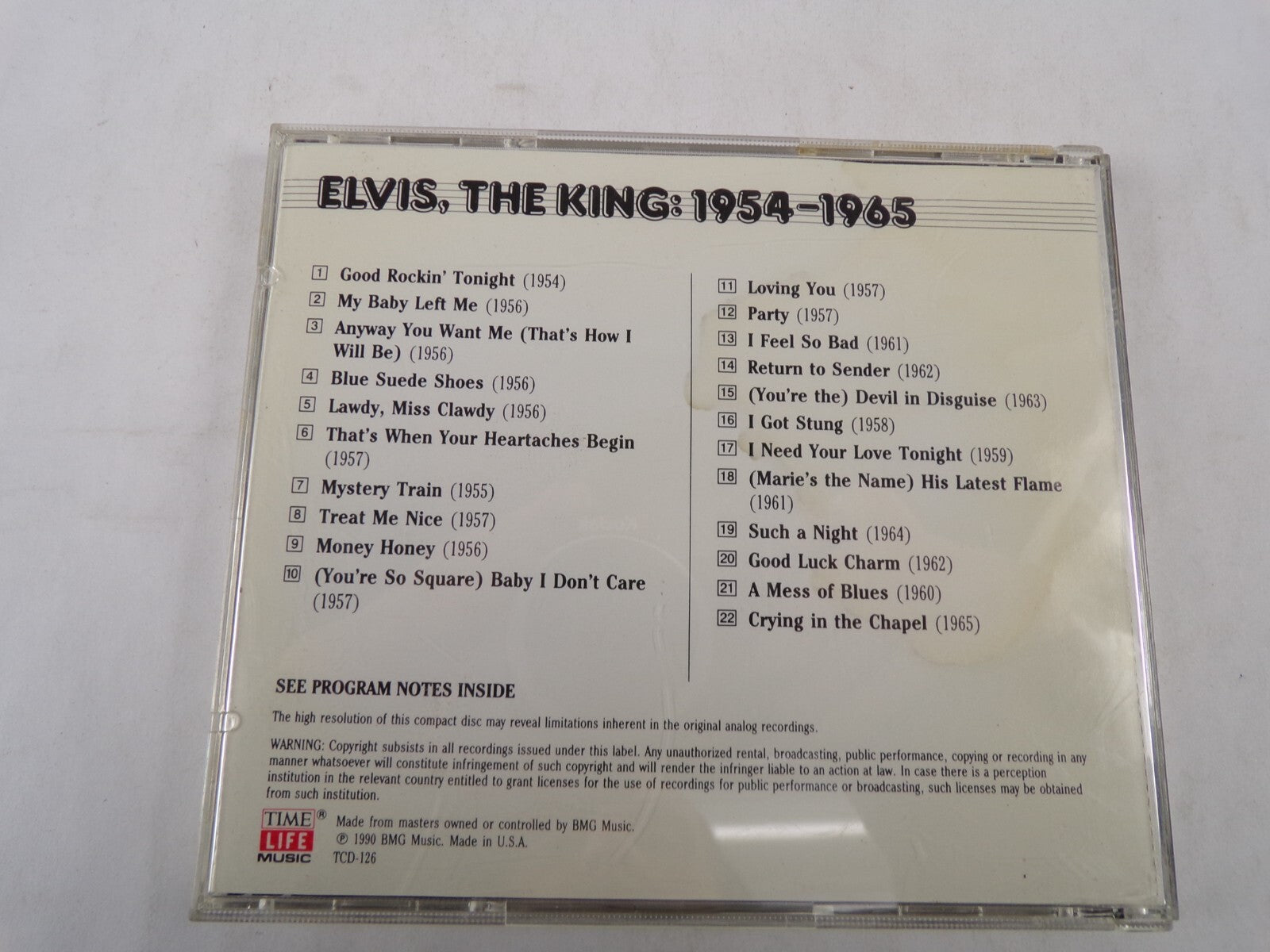 Elvis, The King: 1954-1965 Rock 'N' Roll Good Rockin' Tonight Treat Me NiceCD#56