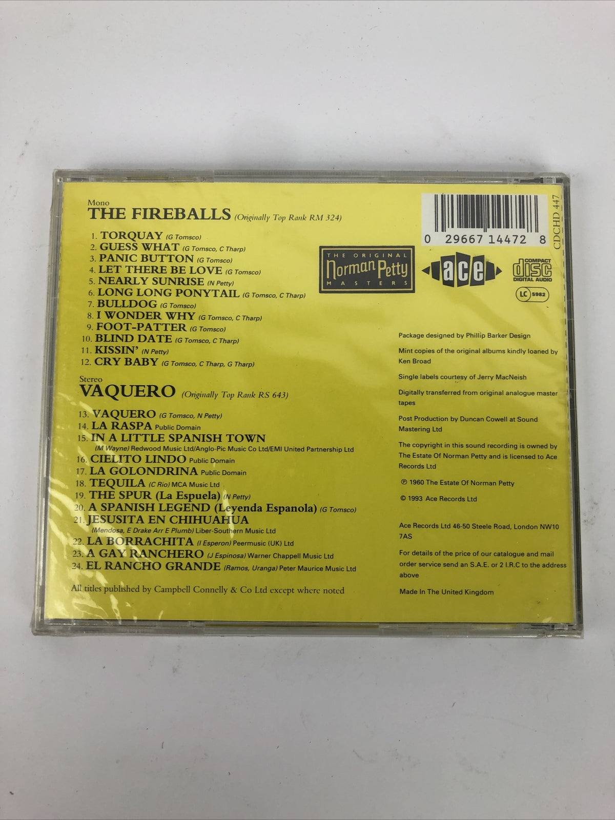 Fireballs - Fireballs / Vaquero - The Fireballs CD Norman Petty Masters - New #2