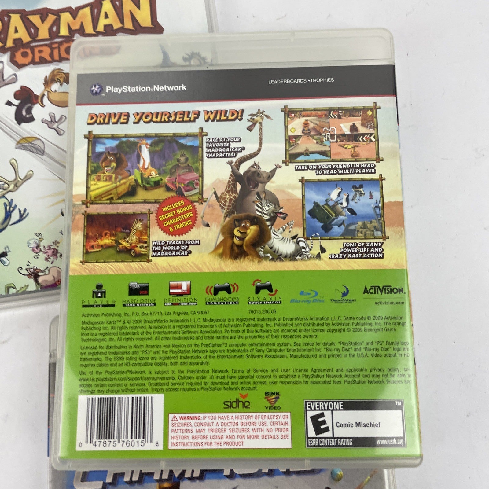 3 x PS3 PlayStation 3 - Madagascar KARTZ - RAYMAN Origins - Sports Champions VGC