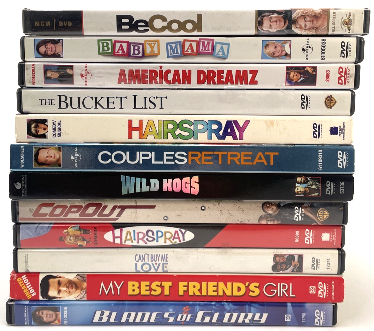 DVD Lot of 12 COMEDY Movies Couples Retreat, Copout, Hairspray BeCool Baby Mama