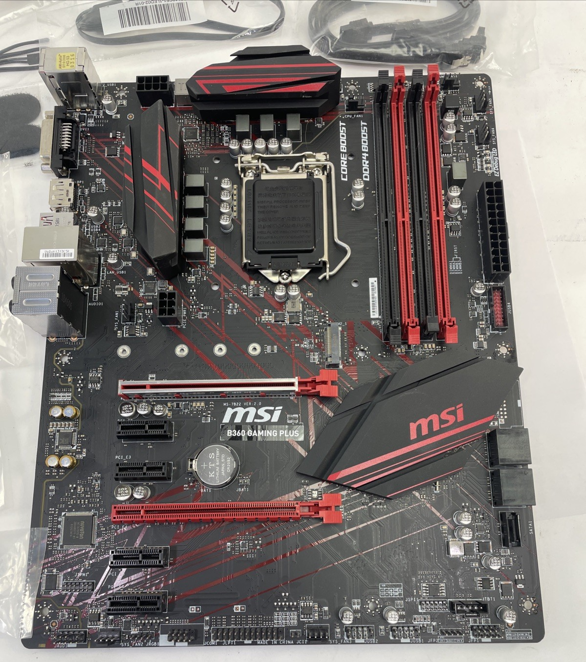 MSi B360 Gaming Plus LGA 1151 ATX Intel DDR4 Motherboard + Extra Accessories