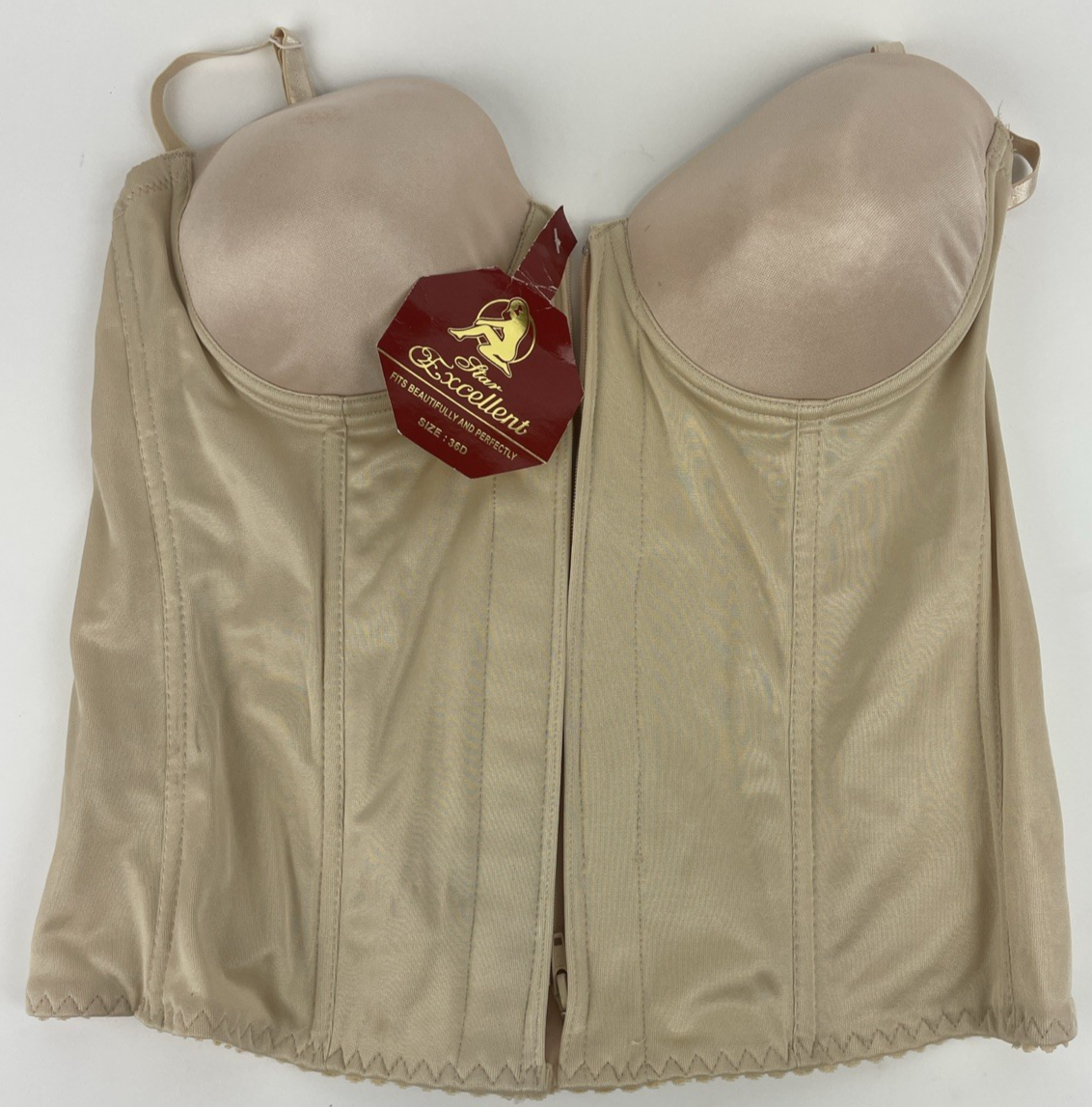 Star Excellent Colombian Shapewear Vest Waist Trainer Corset Cup Size 36 D Beige