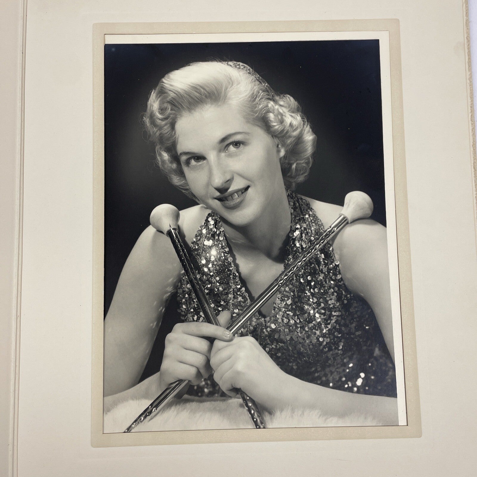 Vintage 1956 Photo Baton Twirlers Portrait Miss Ann Lampkin California 8"x 10"