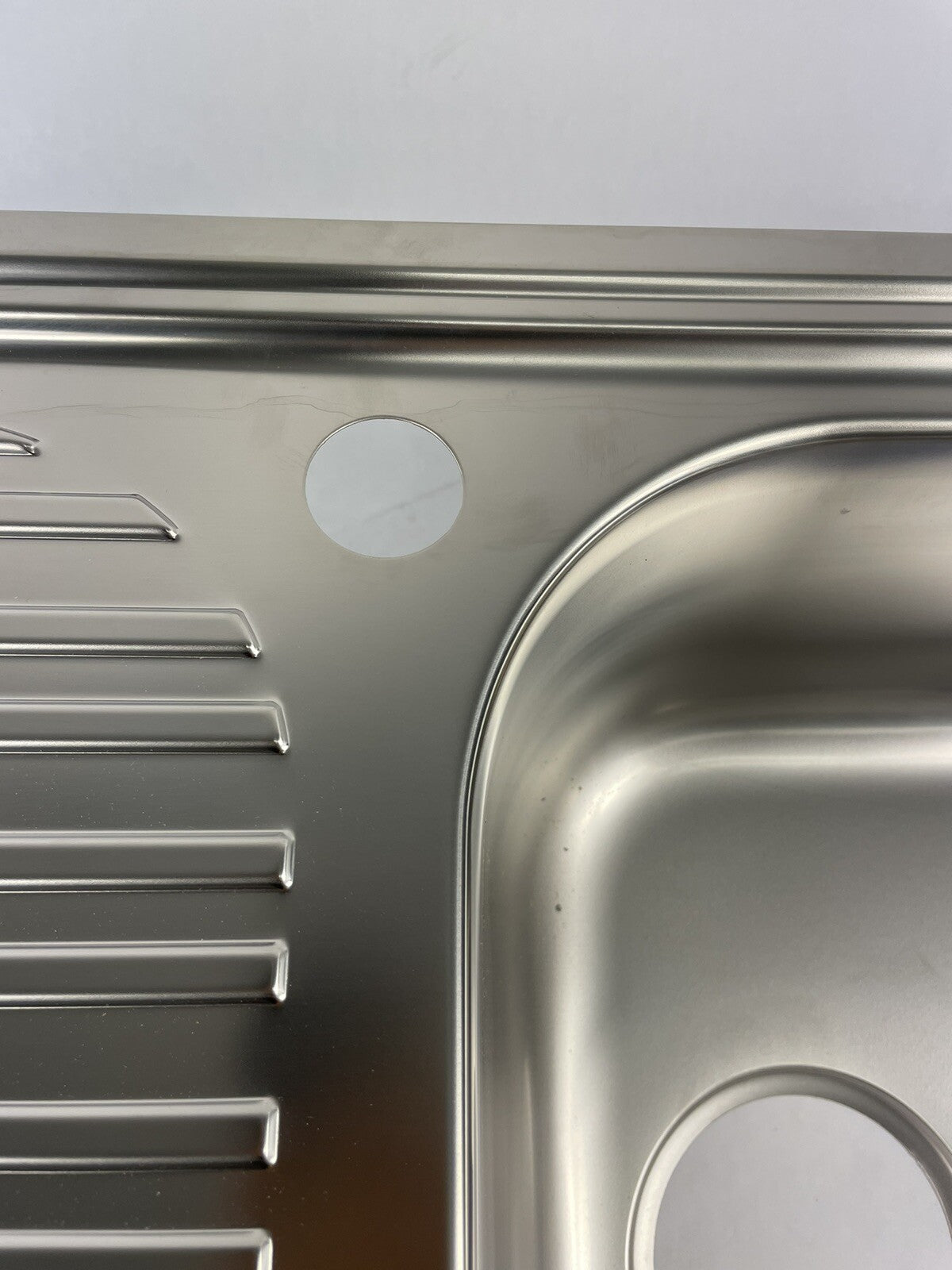 Foster brushed stainless steel kitchen sink with drainer 33.75 x 19.75 inch single bowl sink