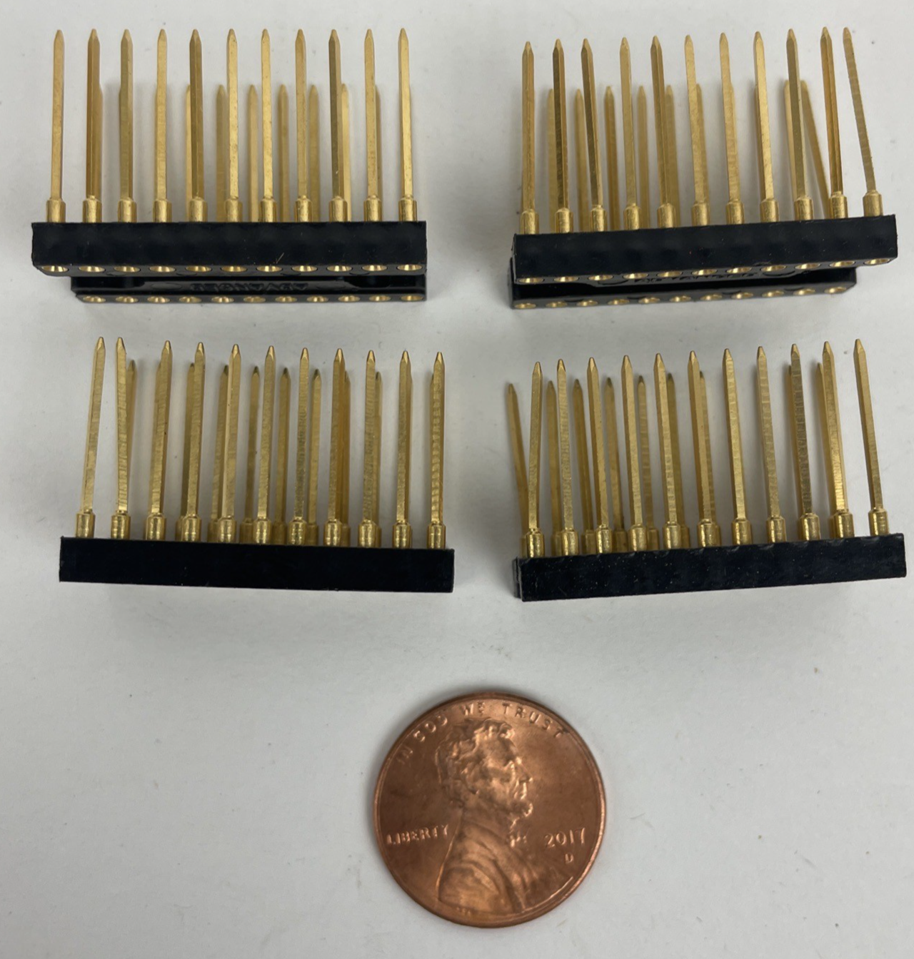 Lot of 4 x IC SOCKET 22 PIN DIP SOCKET, WIRE WRAP, Screw Machine, Gold Plated