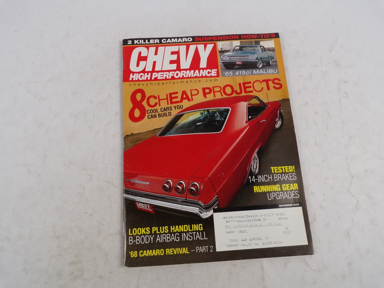 December 2005 Chevy High Performance 8 Cheap Projects 2 Killer Camaro Suspension