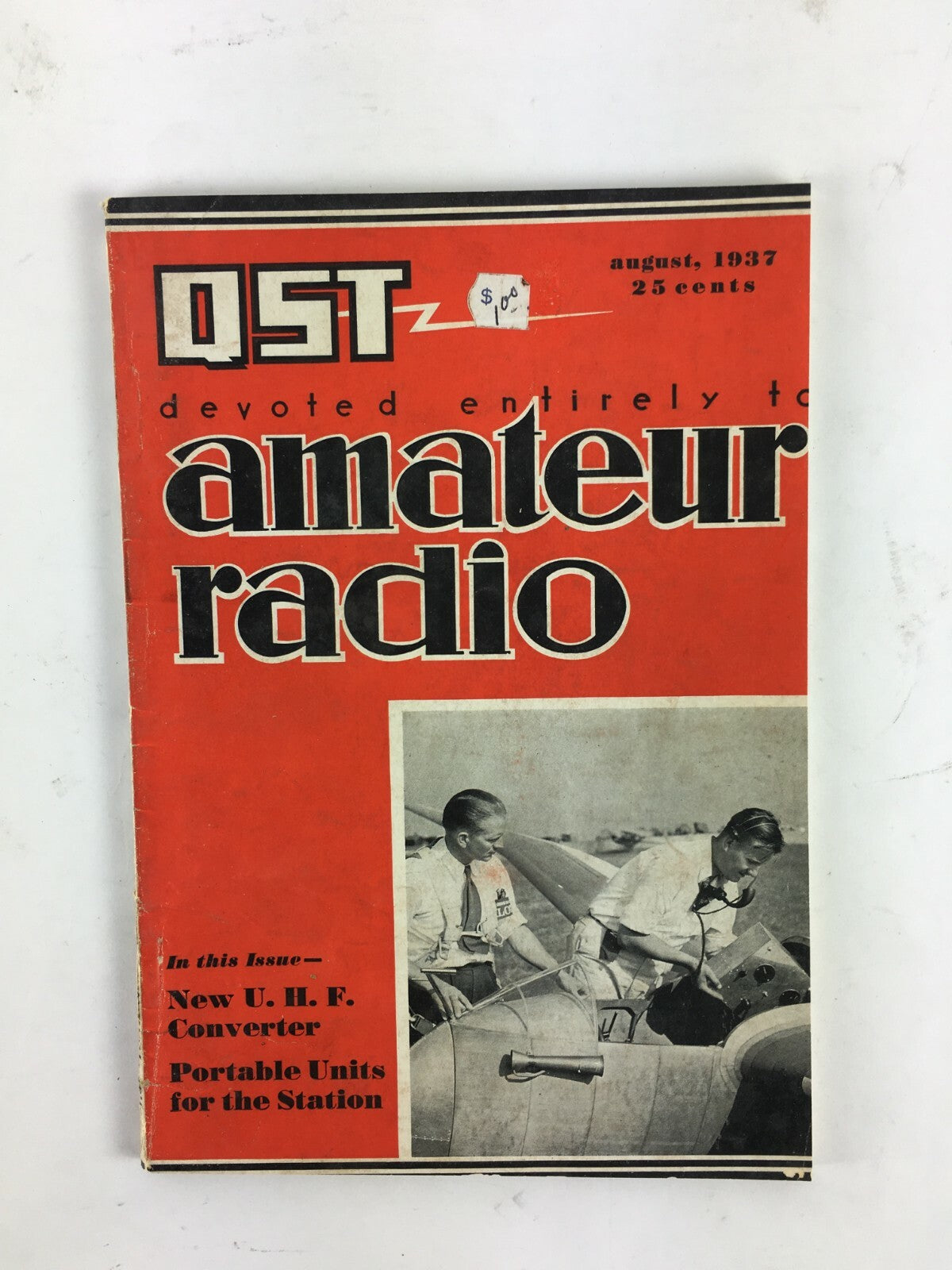 August 1937 QST Amateur Radio Magazine New UHF Converter Portable Units Station