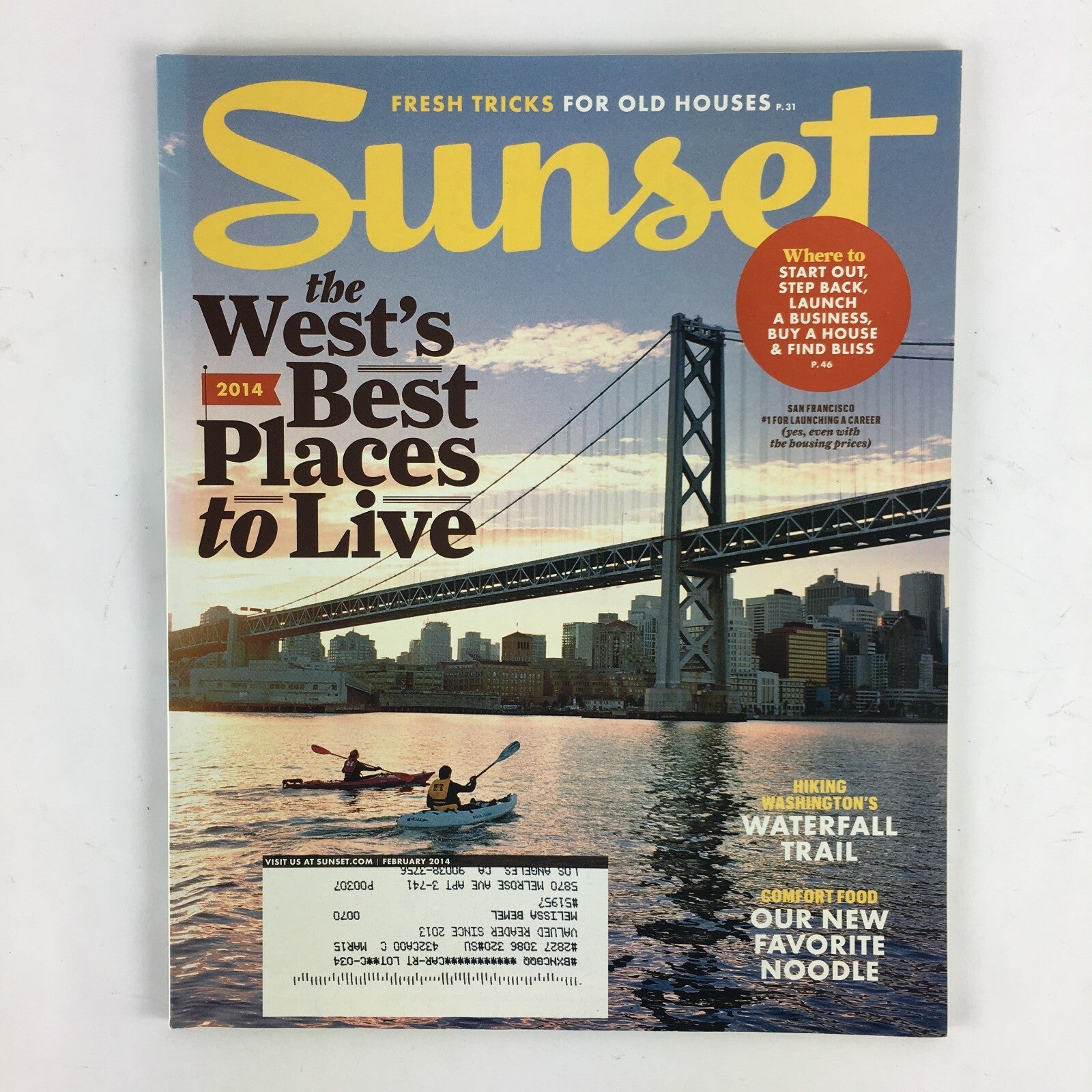 February 2014 Sunset Magazine Waterfall Trail the West best Places to Live