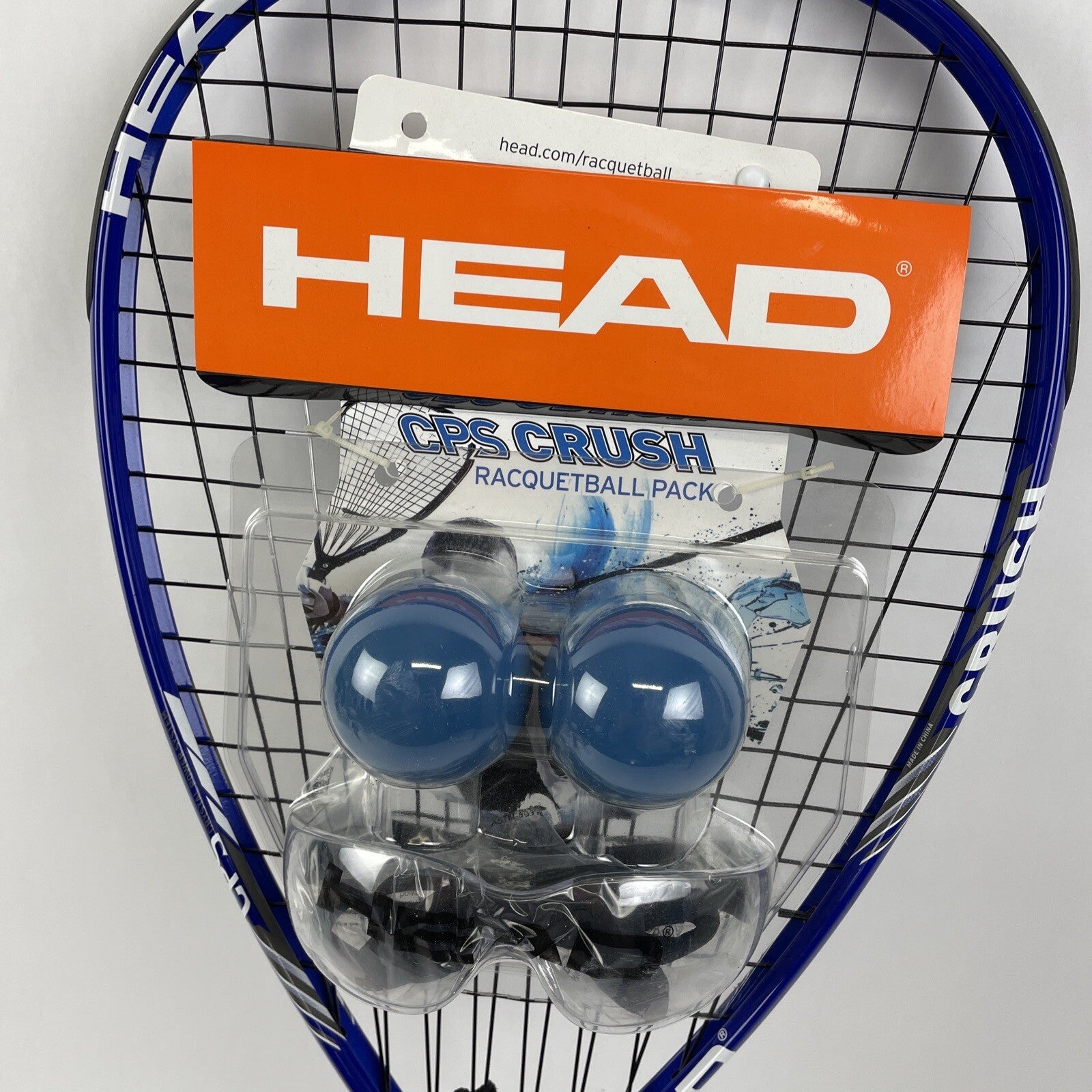 Head CPS Crush 3 5/8” Racquetball Racquet Pack New with 2 x Balls and Goggles
