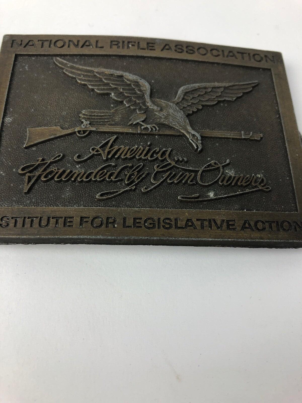 NRA BELT BUCKLE AMERICA FOUNDED BY GUN OWNERS INSTITUTE FOR LEGISLATIVE ACTION 