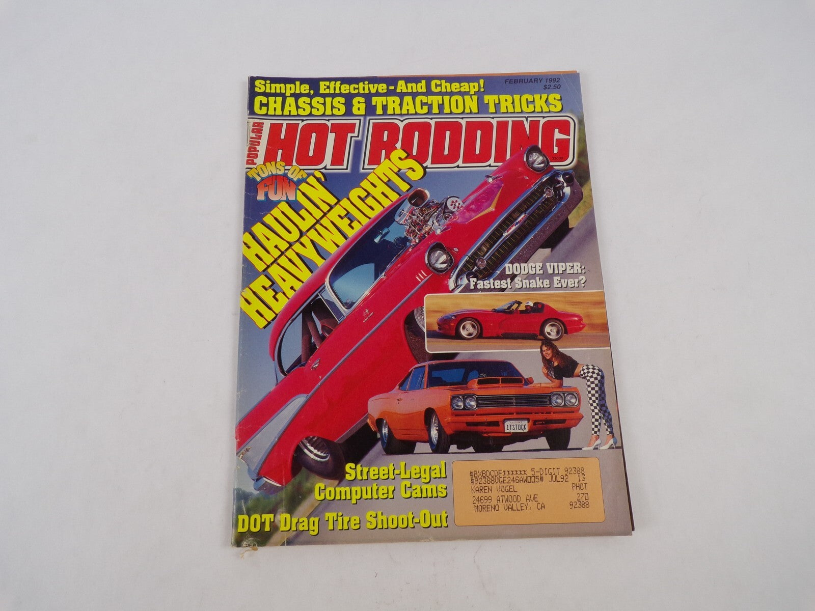July 1992 Hot Rodding Magazinee Haulin' Heavy Weights Simple, Effective - And