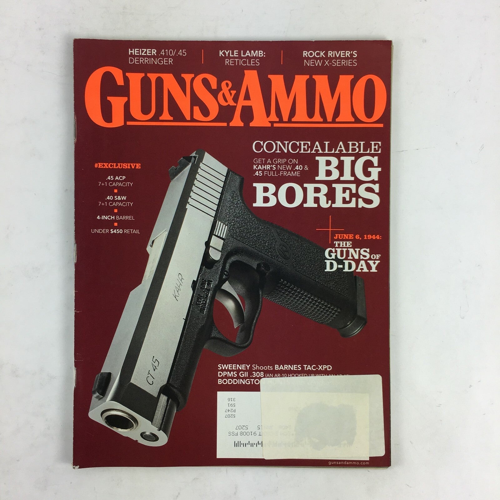 Guns & Ammo Magazine Concealable Big Bores The Guns of D-Day .45 ACP .40 S&W
