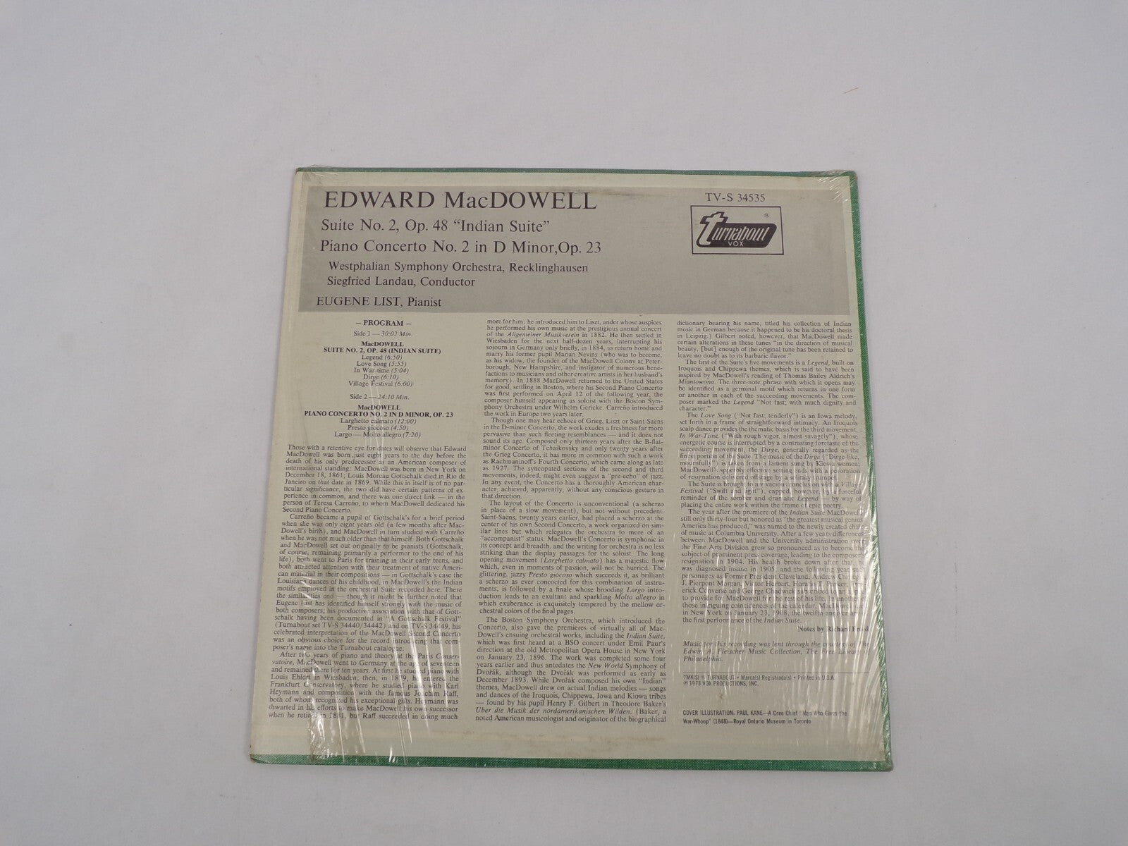 Edward Macdowell Indian Suite Piano Concerto No.2 In D Minor, Op.23 Eugene List,