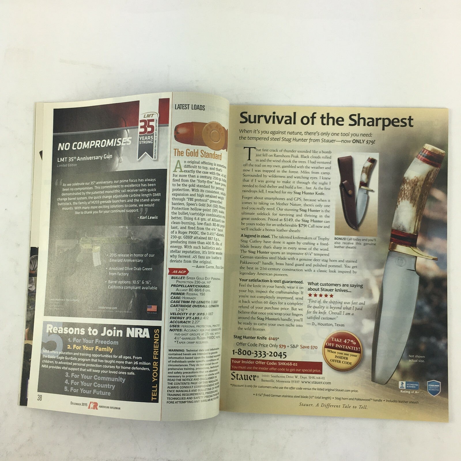 December 2015 American Rifleman Magazine Freedom's on Fire Break in Case of Em..