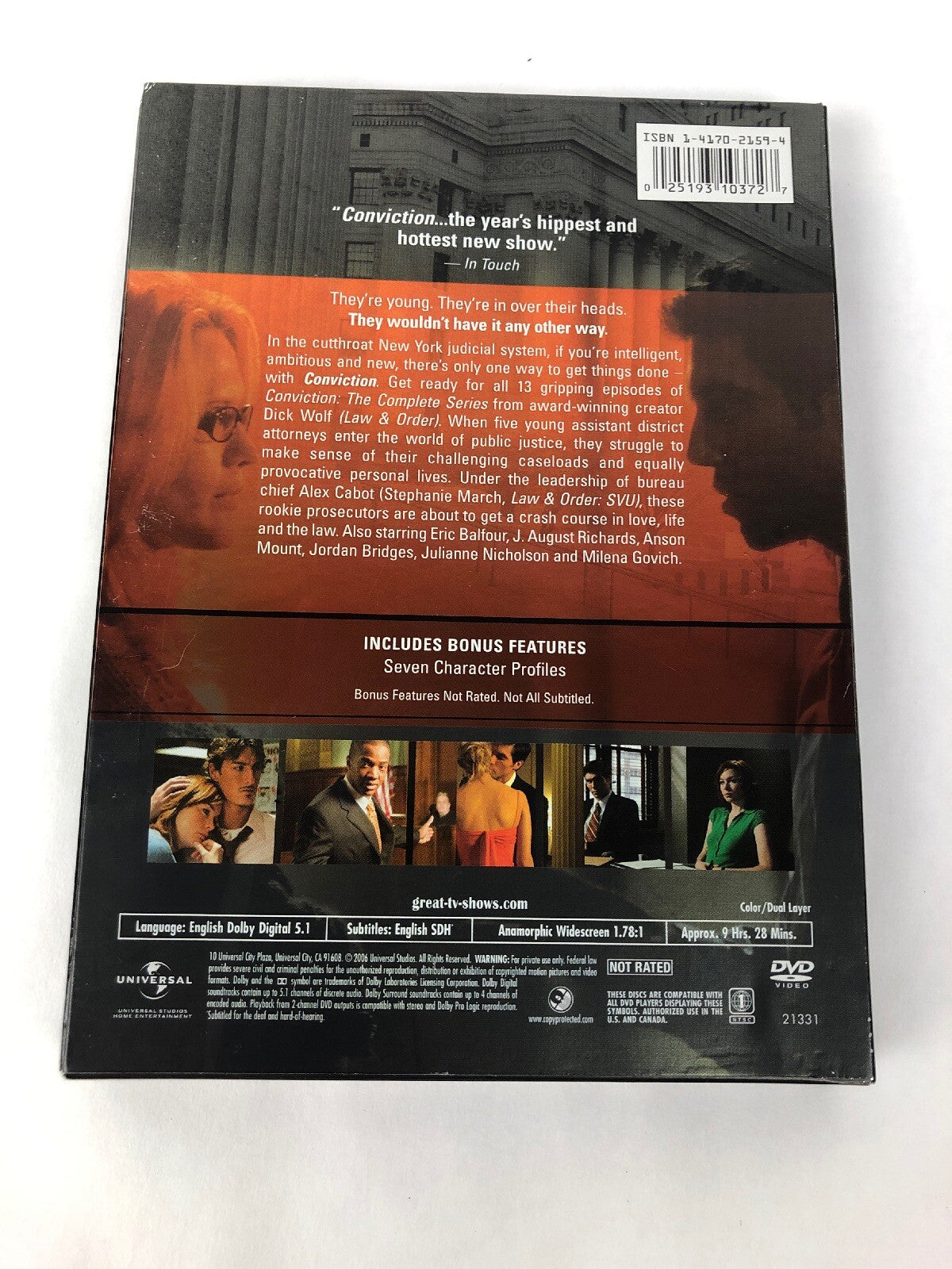 Conviction - The Complete Series (DVD, 2006, 3-Disc Set) FSTSHP