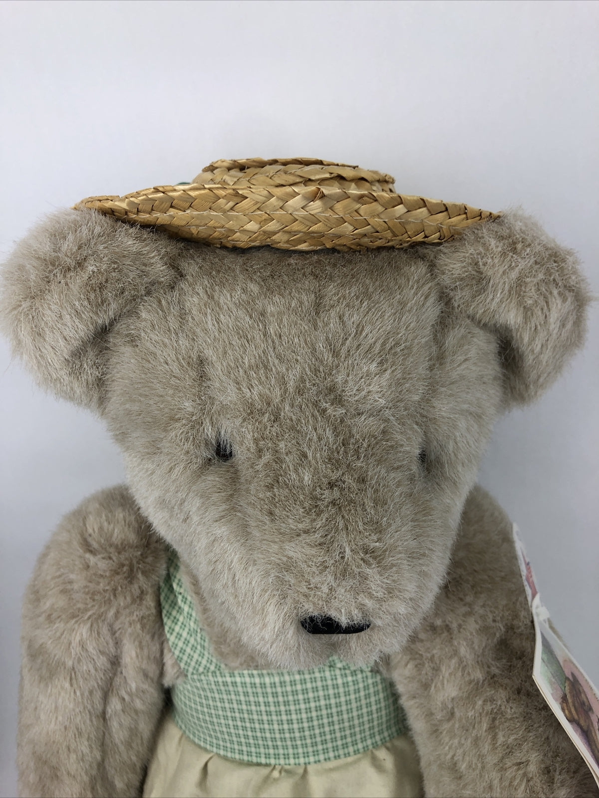 NOS THE VERMONT TEDDY BEAR COMPANY 21" Fully Dressed Jointed Limbs Straw Hat