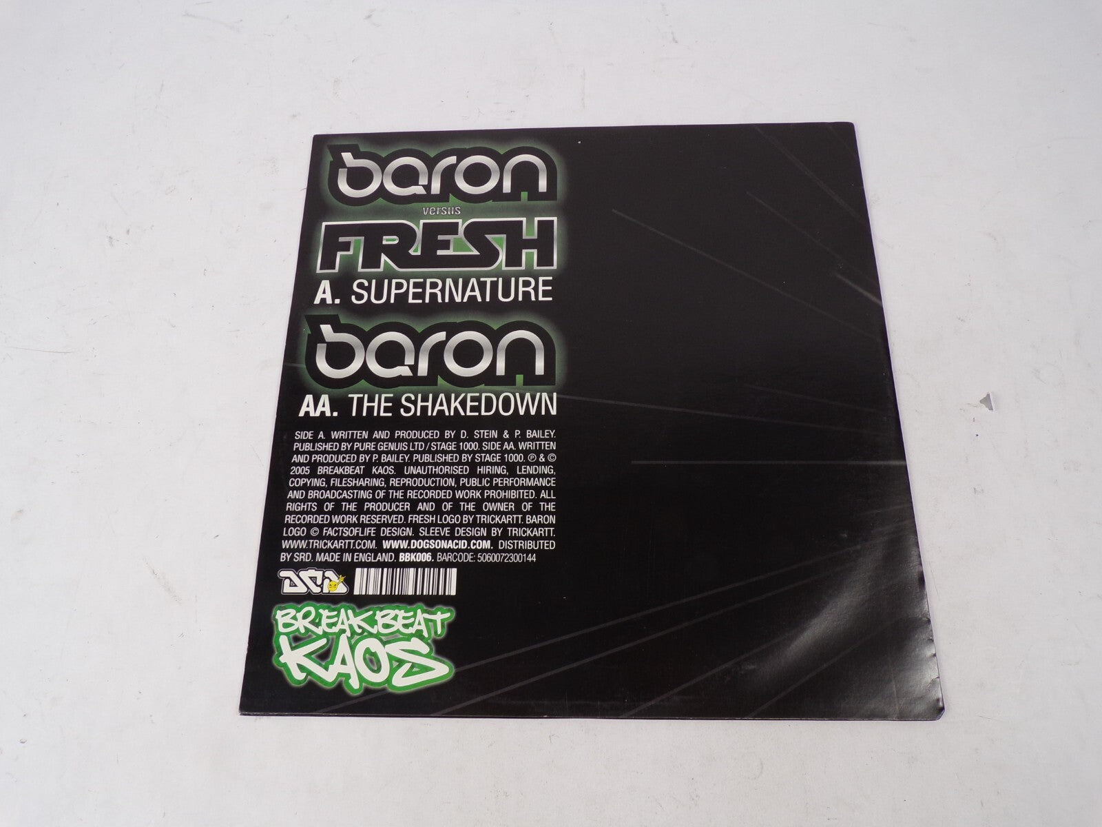 Super Nature Baron Vs Fresh A. Supernature AA. The Shakedown Vinyl Record