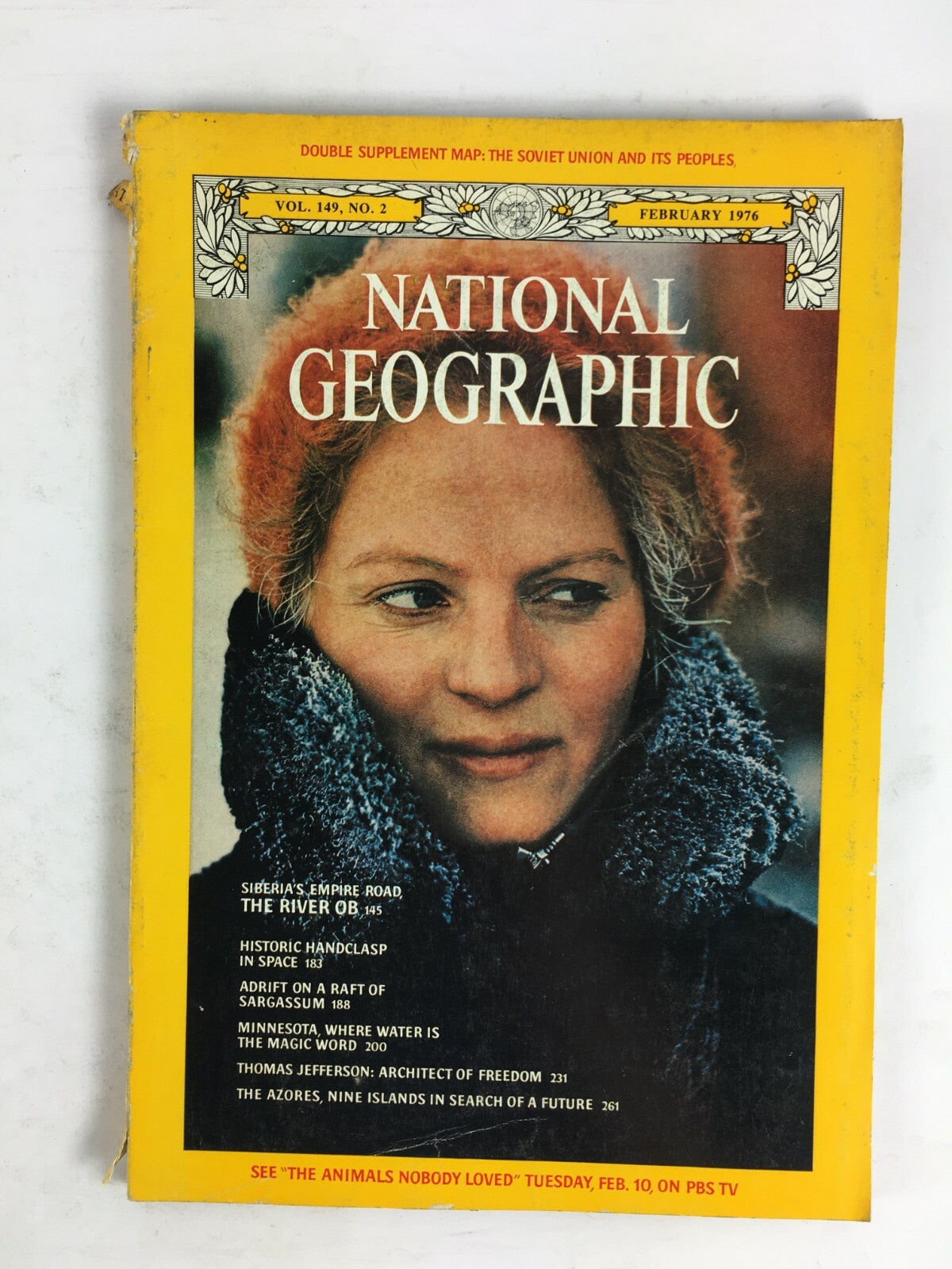 February 1976 National Geographic Magazine The River OB  Sargassum Minnesota