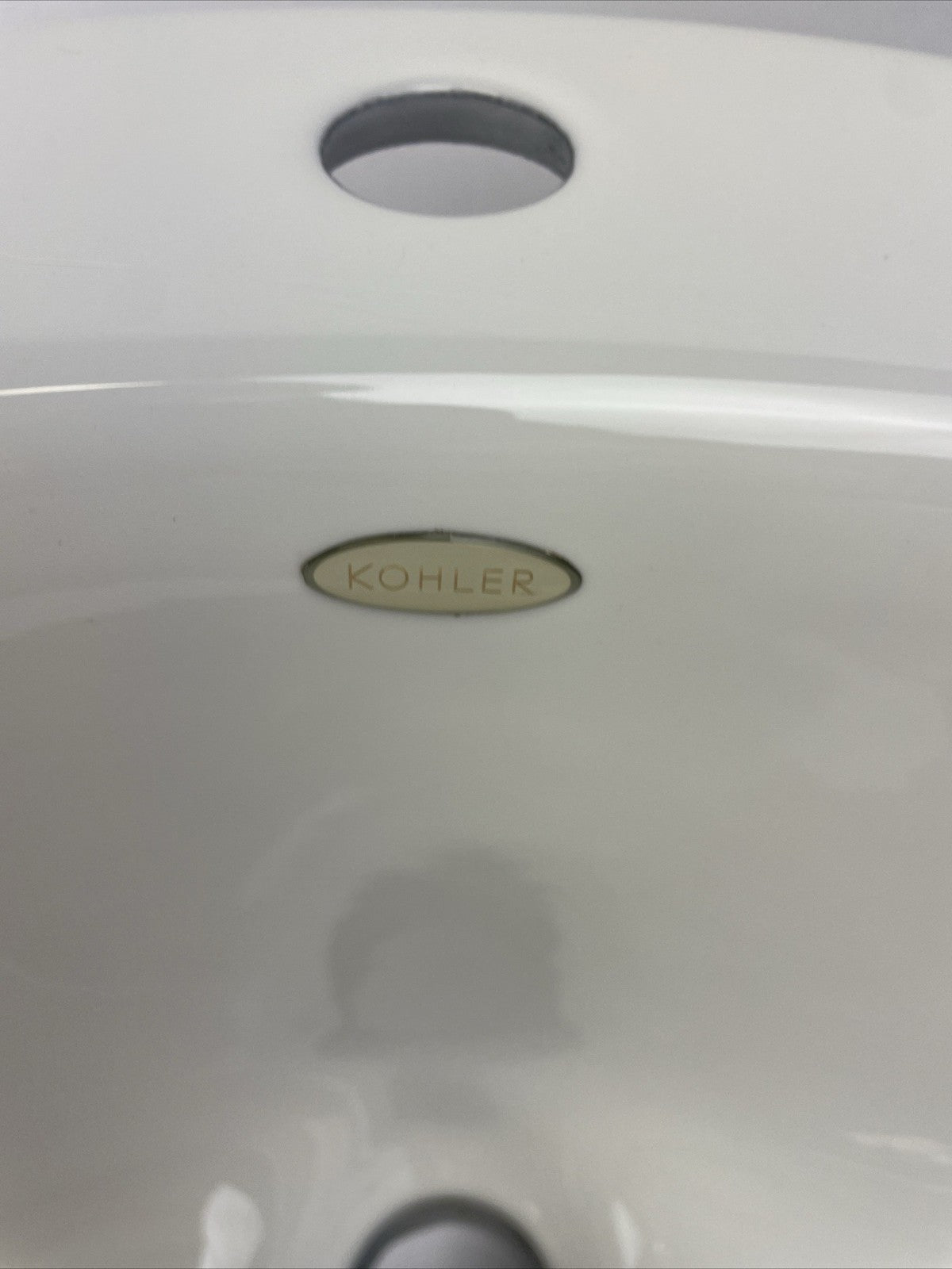KOHLER K-2904 Farmington white cast iron drop in bathroom sink 8 inch widespread faucet centerset NOS