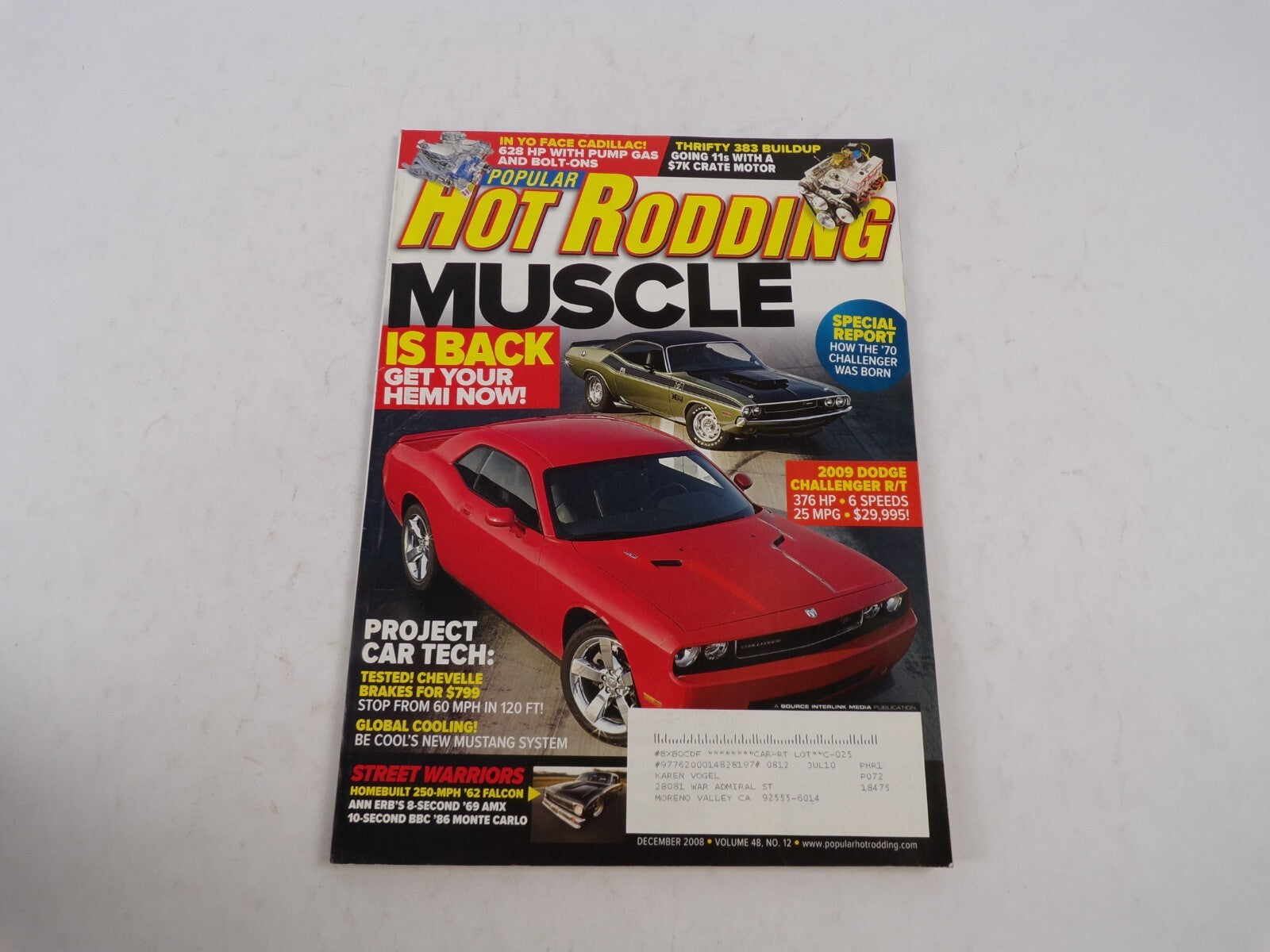 December 2008 Hot Rodding Magazine Muscle Is Back Get Your Hemi Now! Face Cadil