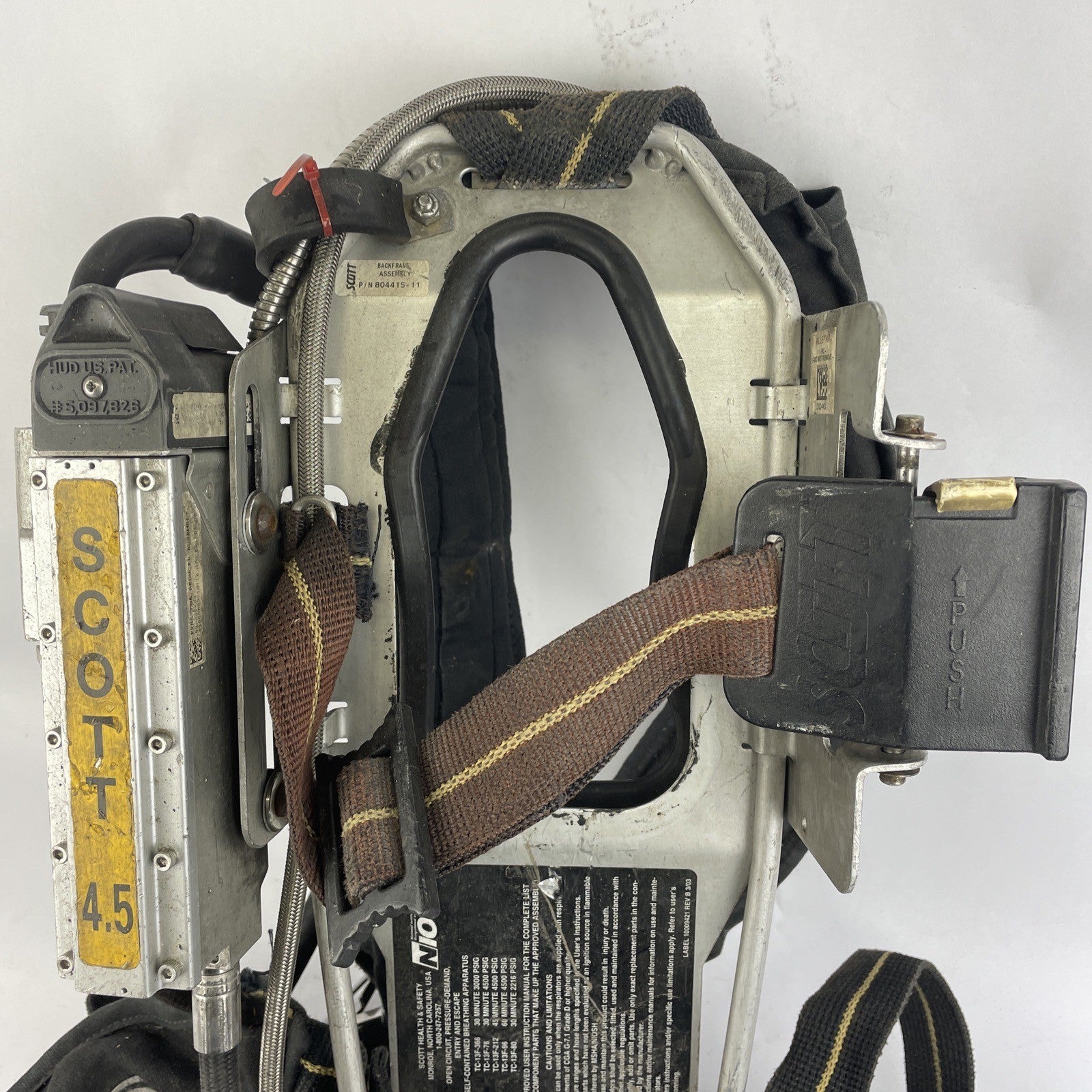 SCOTT SAFETY 4.5 4500 SCBA Air Pack Harness EZ-Flow Air Pak Plus with Sensor Q
