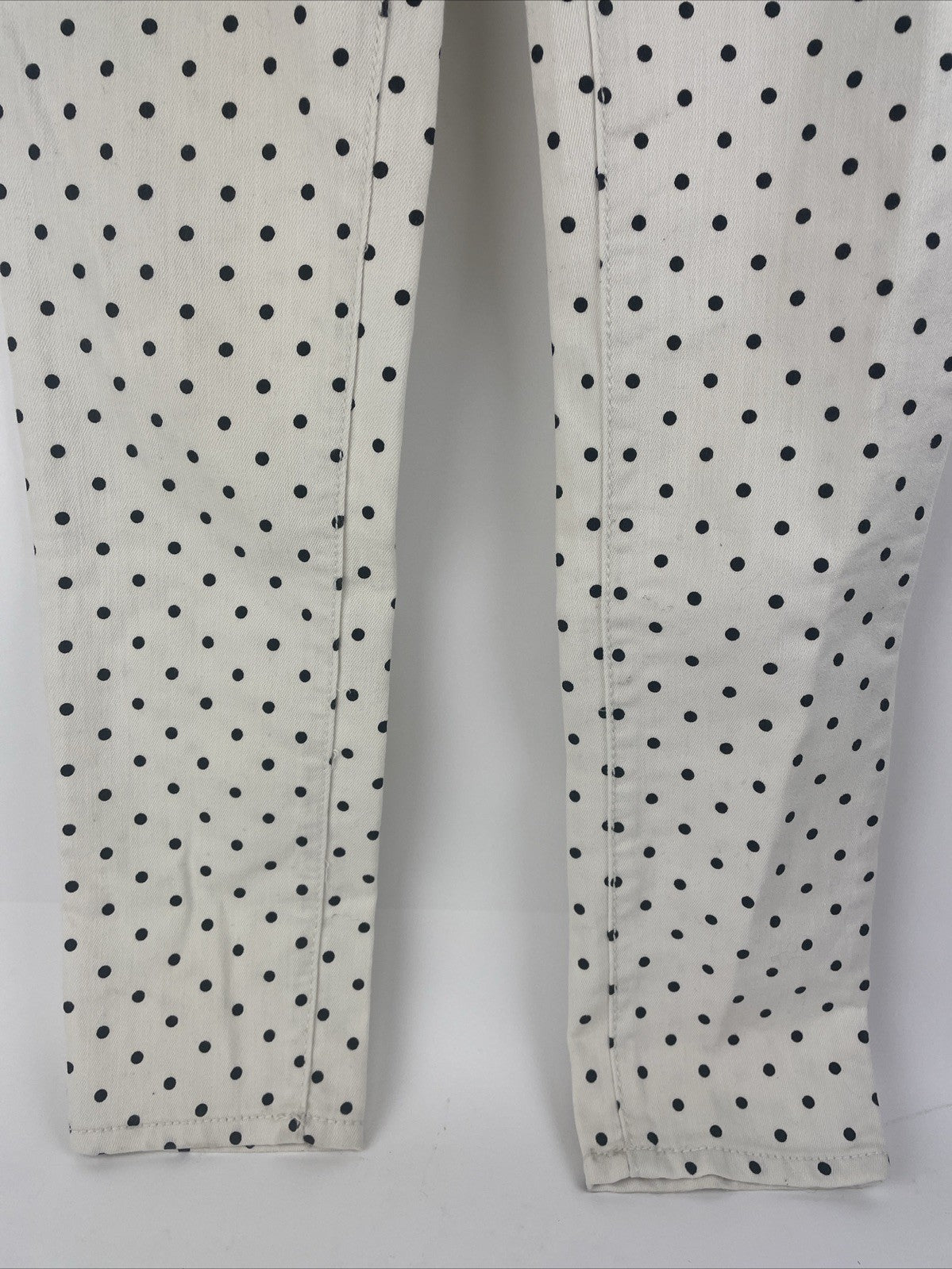Cherokee Super Skinny Stretch White w Black Polka Dot Low Rise Jeans Women's