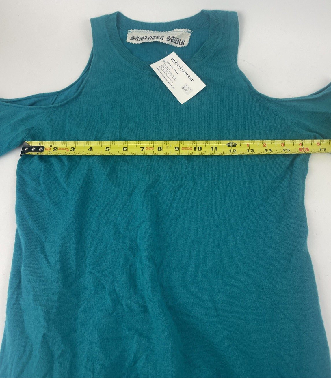 Y2K Haute Couture 100% Cashmere Long Sleeve Off the Shoulder Dress Pret A Porter