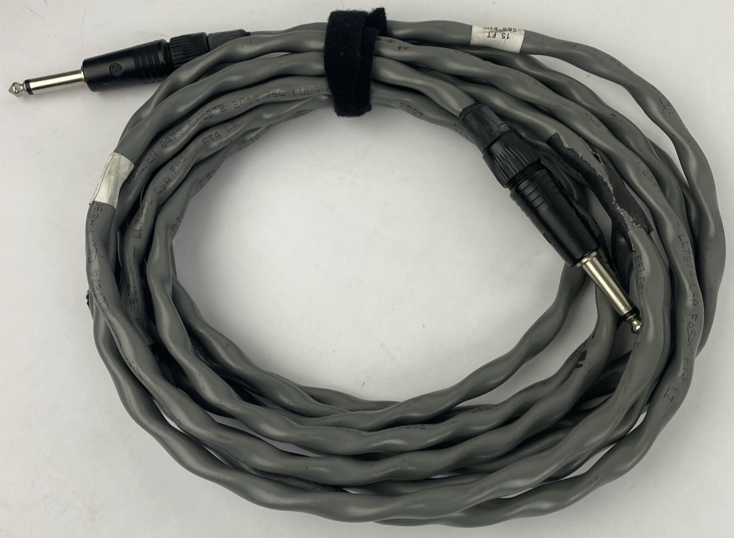 NEUTRIK  15ft 1/4" 6.35mm Male to Male Mono Audio Headphone Mic TS Cable Cord