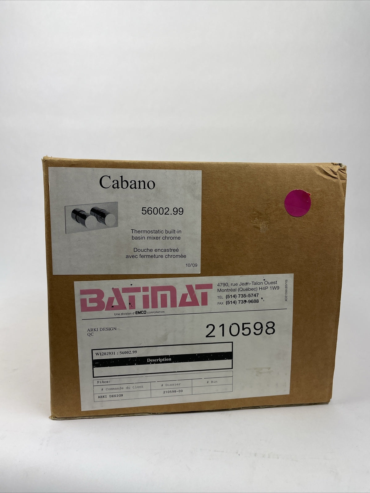 CABANO Designer Built-in Thermostatic Basin Mixer Polished Chrome w Hardware NEW