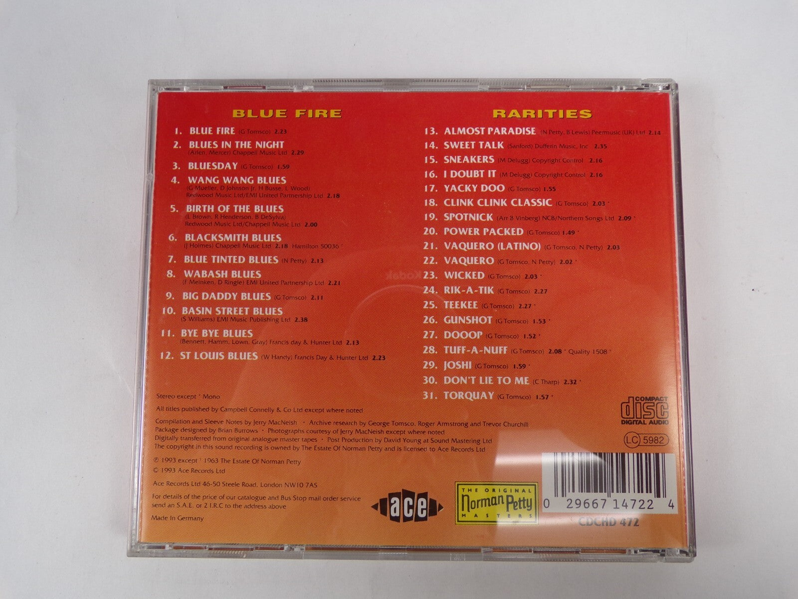 The Fire Balls Blue Fire & Rarities Almost Paradise Sneakers Wicked Dooop CD #26