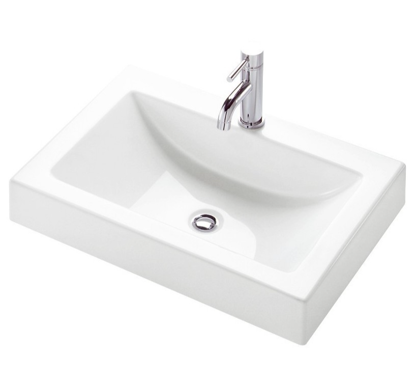 Neptune 24.75 x 17 inch white drop-in bathroom basin sink lavatory