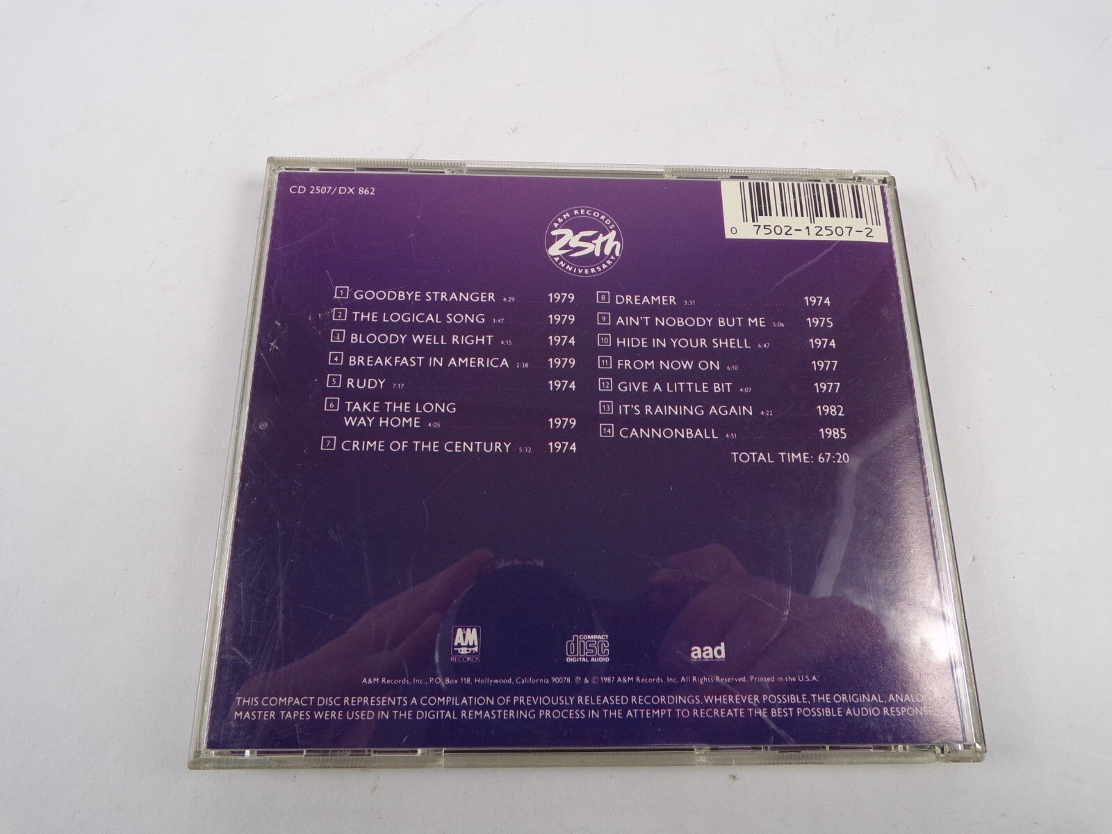 Supertramp Classics Volume 9 Goodboy Stranger The Logical Song Rudy CD#13