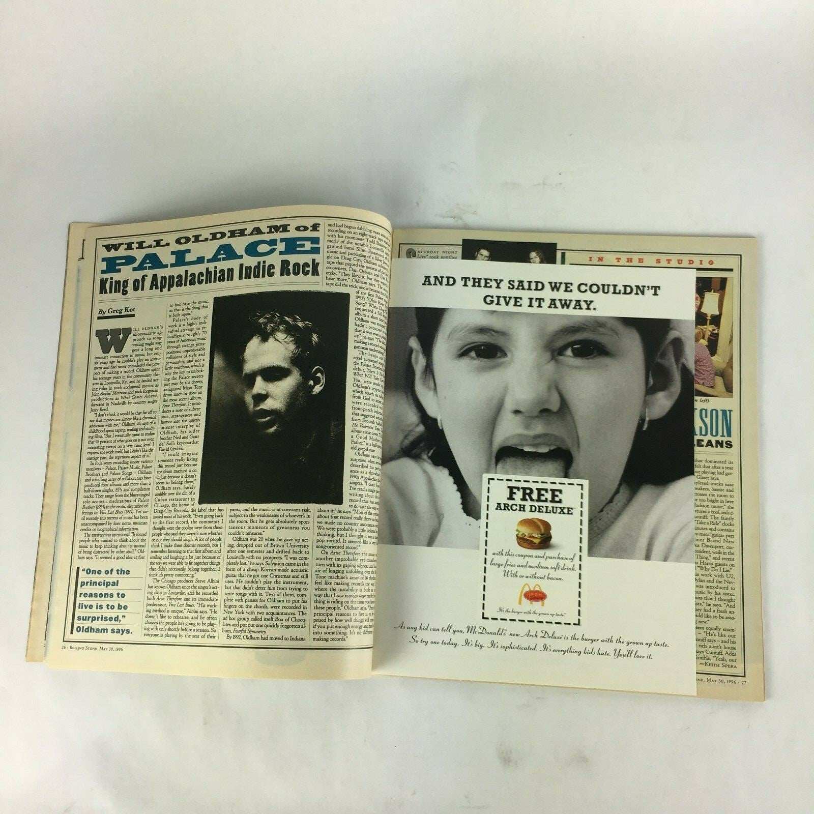May 1996 RollingStone Magazine Dave Vs. Dave Heroin and Rock Junkie Town