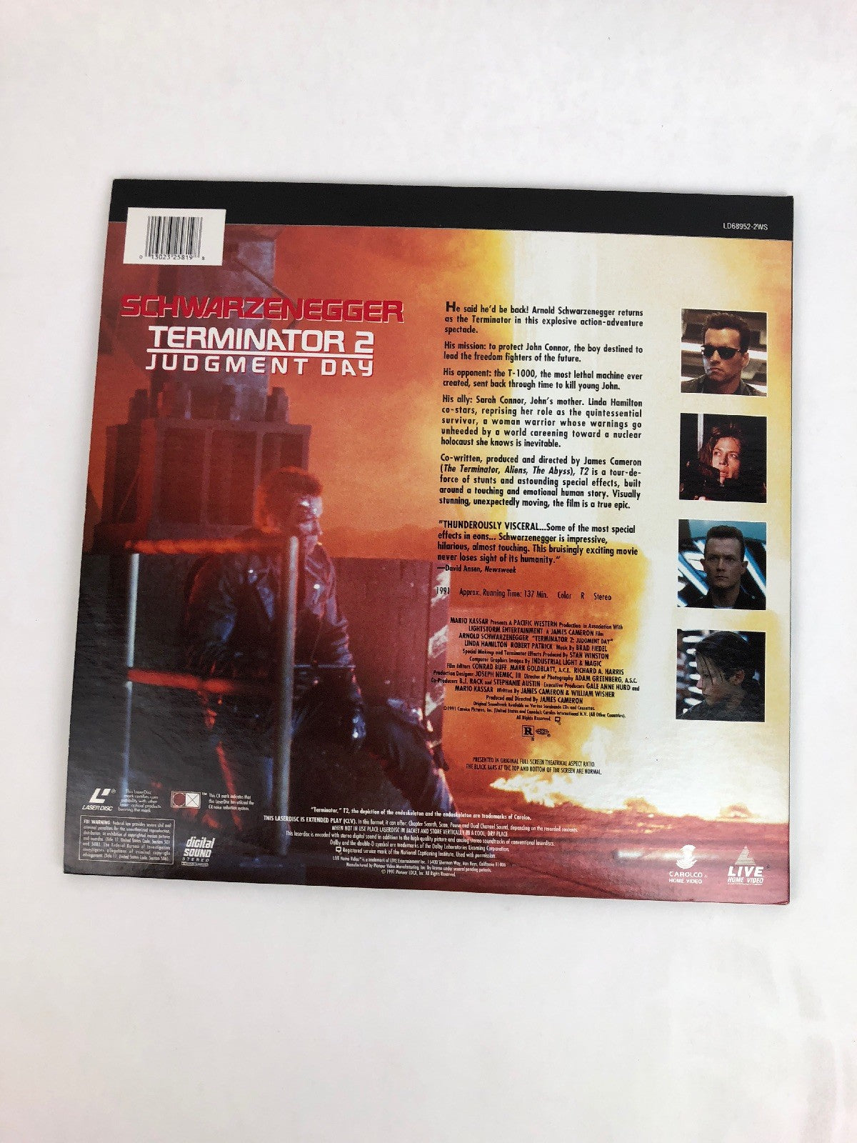Terminator 2 – Laserdisc Movie - Arnold Schwarzenegger - Free Shipping