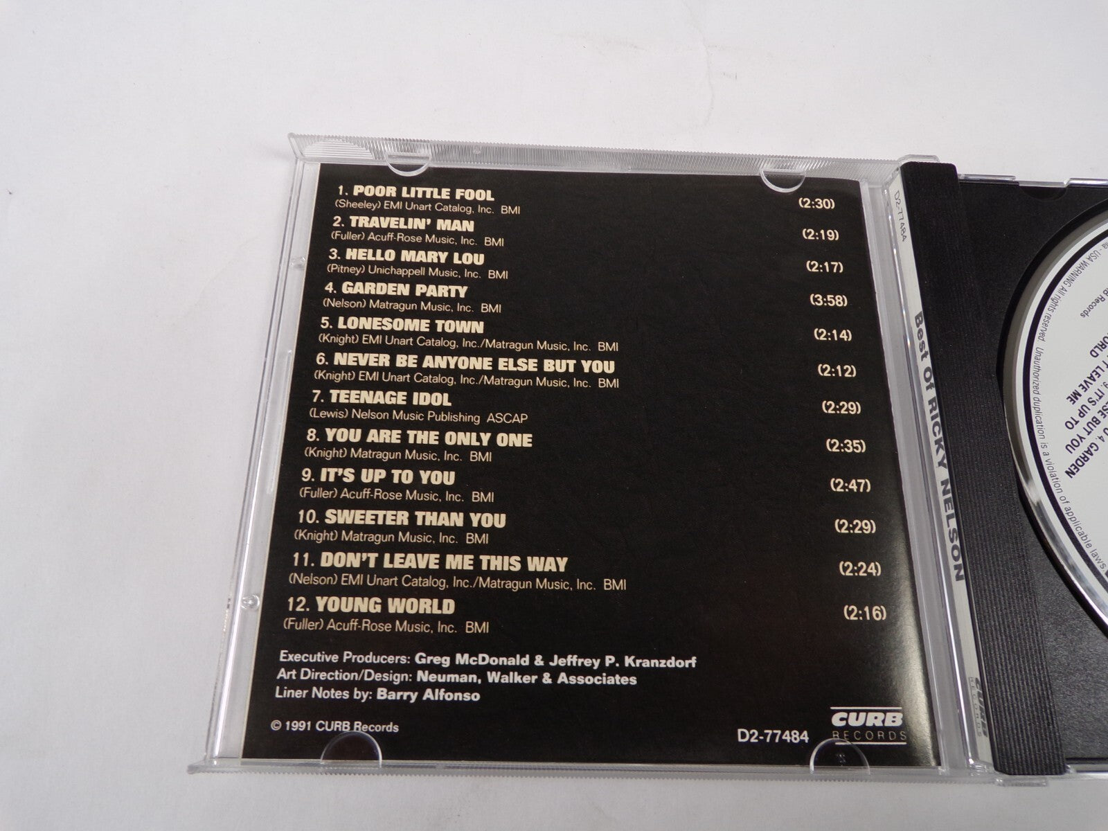 Best Of Ricky Nelson Poor Little FOol Travelin Man Hello Mary Lou CD#61