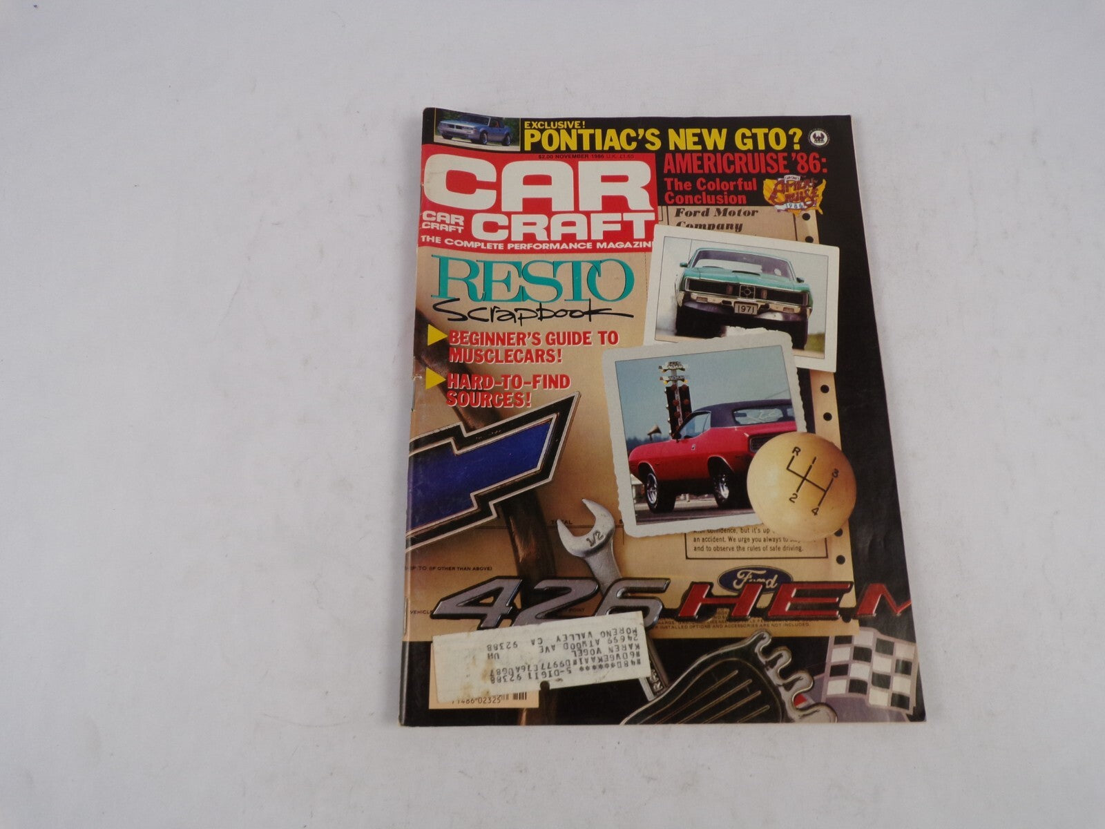November 1988 Car Craft Resto Scrapbook Pontiac's New GTO? Americruise '86: The