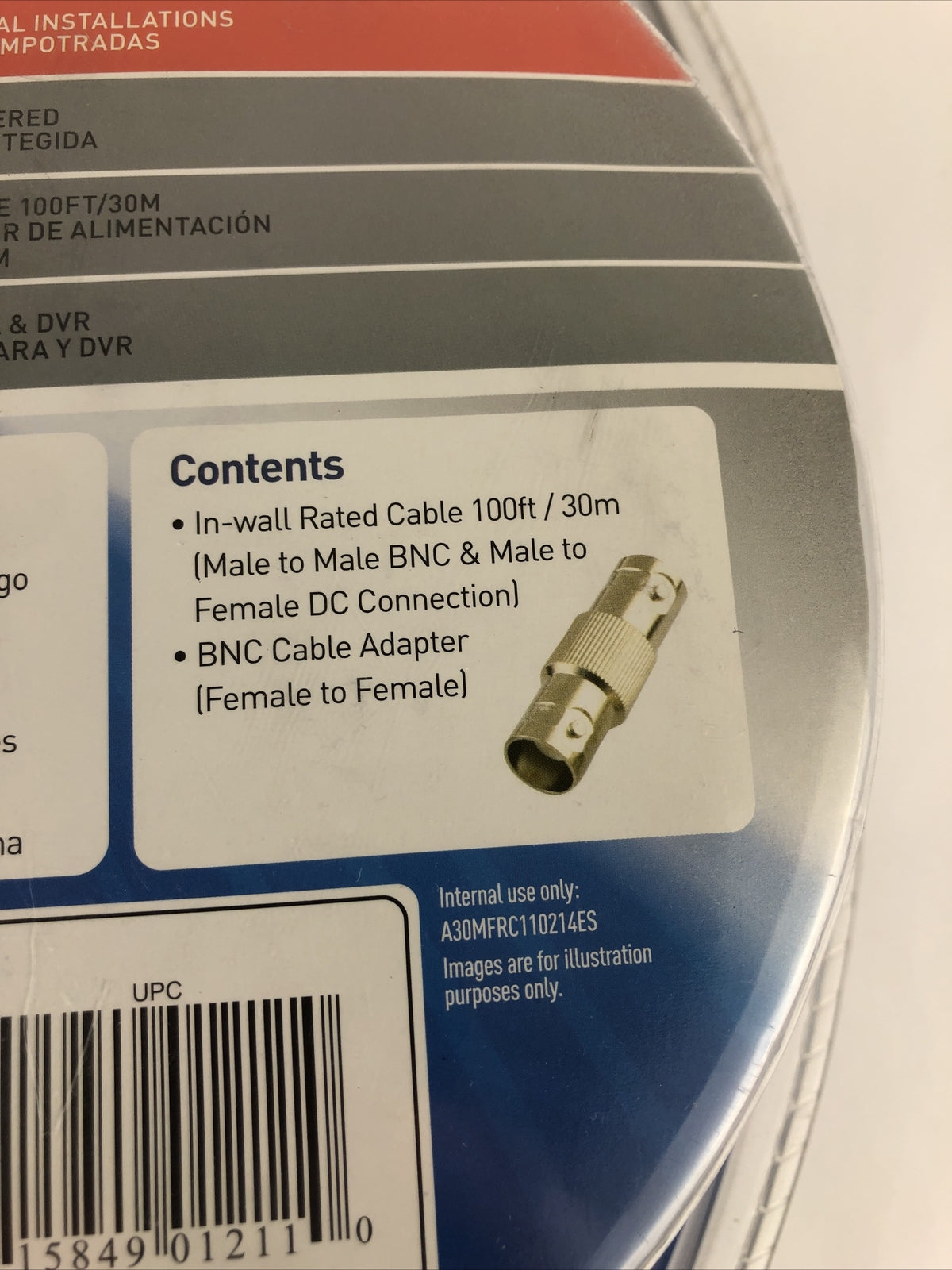 New SWANN PRO-SERIES In Wall Fire Rated 100ft/30m BNC Cable Unopened Sealed