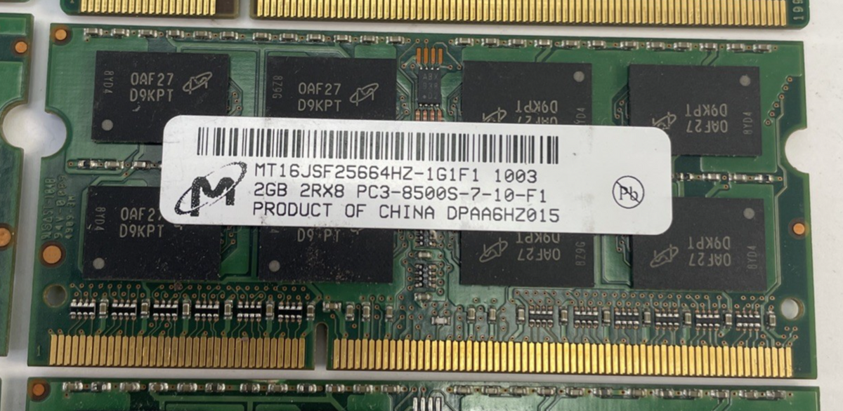 Assorted Hynix Samsung + RAM 15GB total Lot of 8 Units