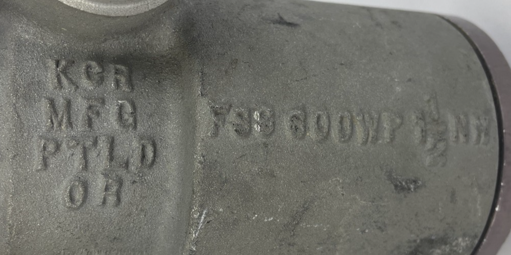 KCR MFG Portland Oregon U.S.A. FSS 600WP 1 1/2 NH Firefighter Control Valve