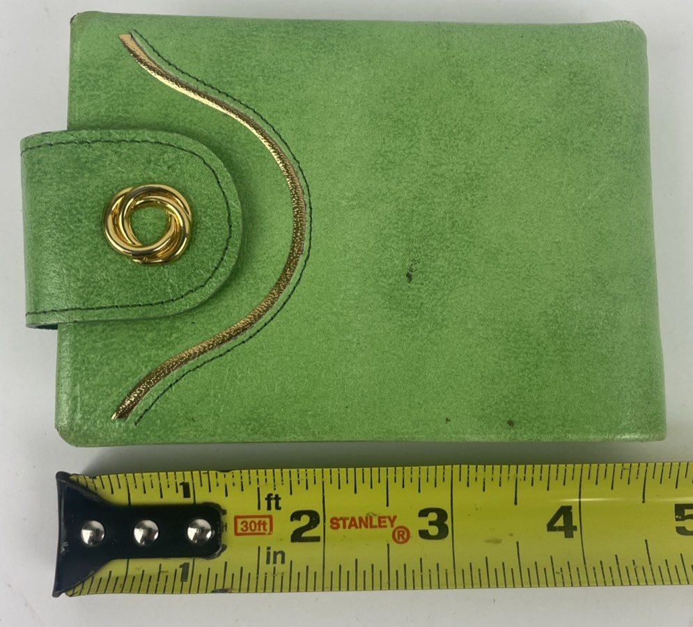 Vintage Princess Gardner Green Leather French Purse Bifold Wallet