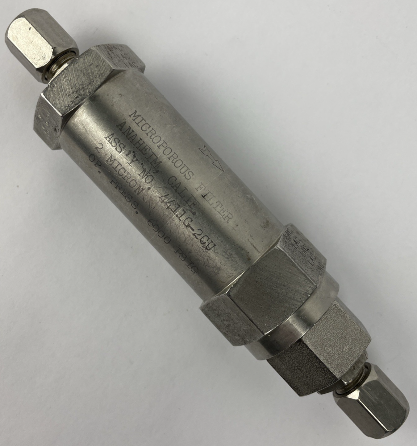 Microporous Filter STAINLESS STEEL PRESSURE RATING OP 6,000 PSIG 4411G-2CU USA