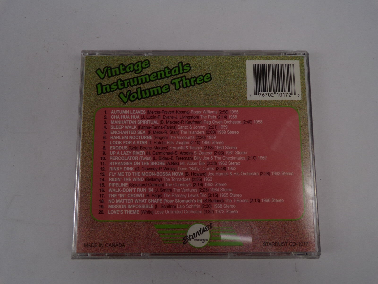 Vintage Instrumentals Volume Three Autumn Leaves Sleep Walk Exodus CD#38