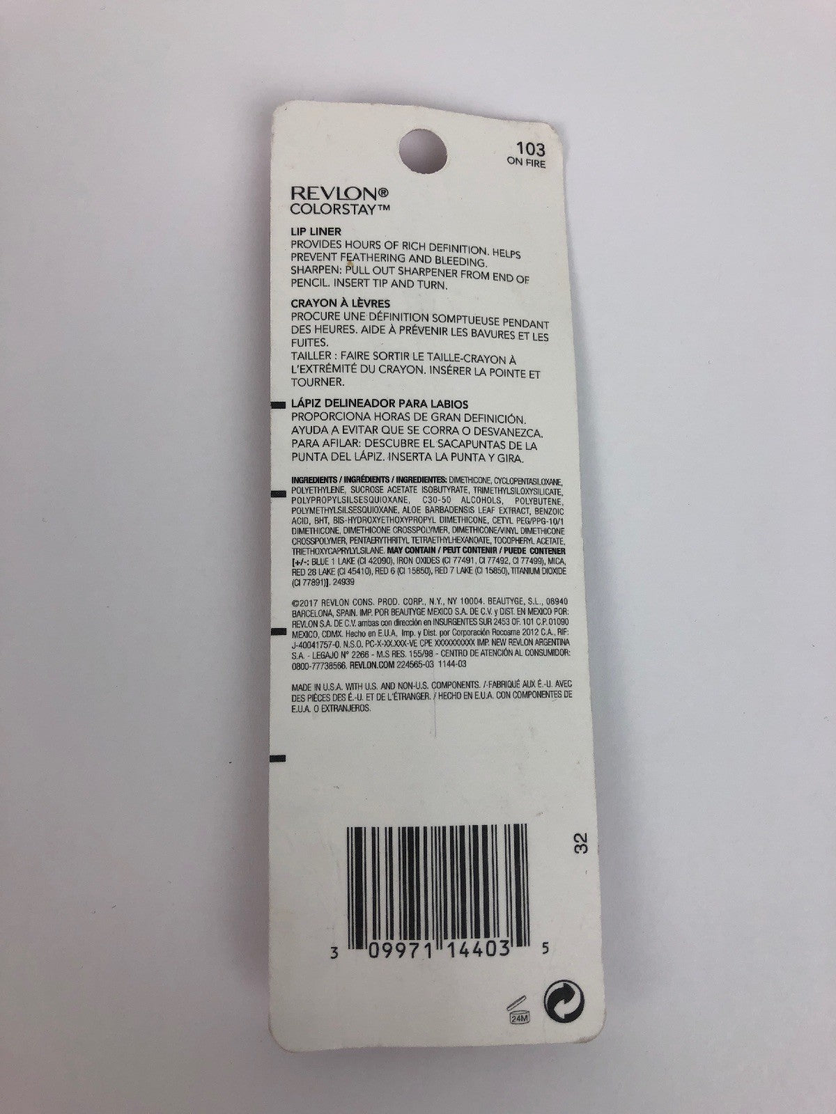 Revlon Color Charge Colorstay Lip Liner, 103
