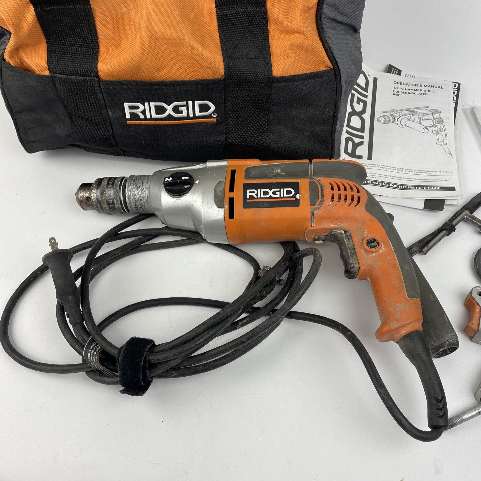 Ridgid R5011 8.5 AMP Corded 1/2" Heavy Duty Hammer Drill H16 with Case