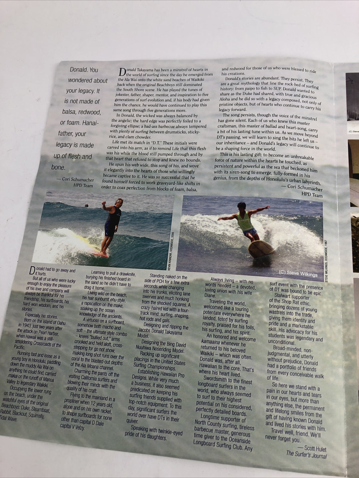 DONALD MOKE TAKAYAMA Memorial Eulogy Pamphlet 2012 Oceanside California X1