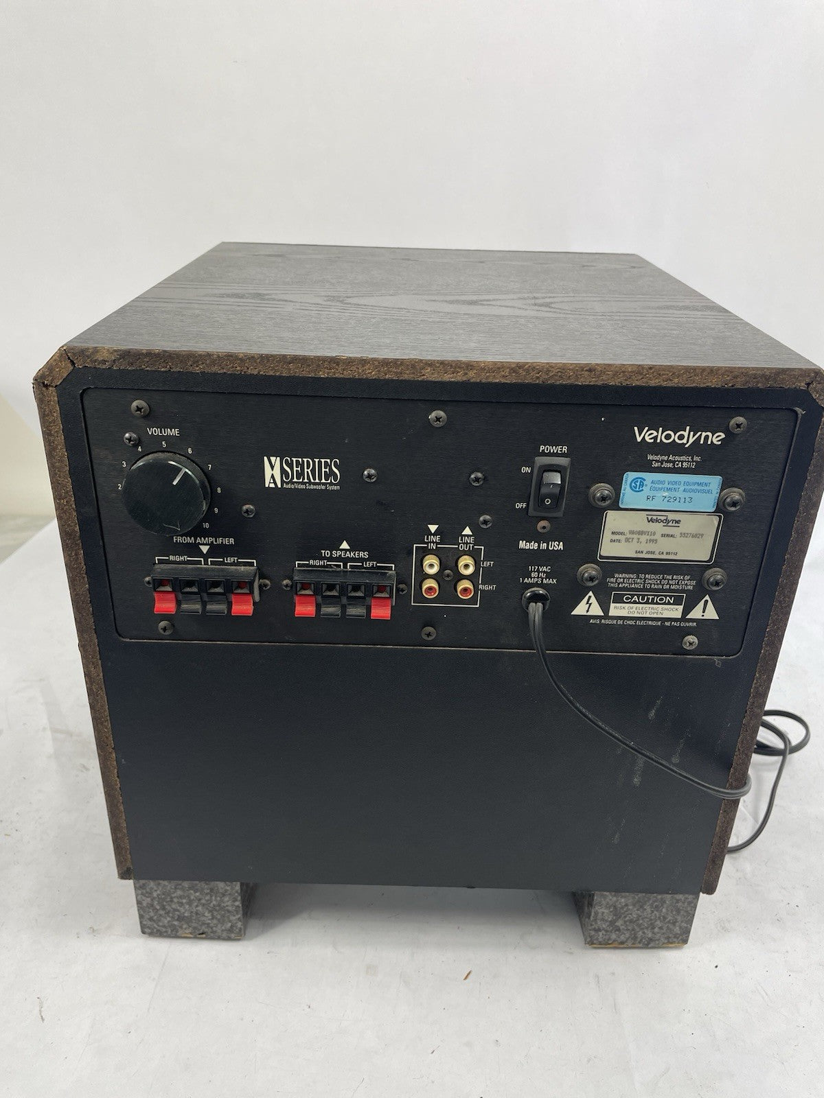 Velodyne Powered Subwoofer – Model: VA08BVX10